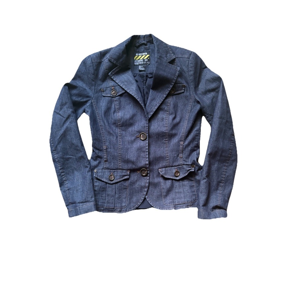 Big Rock Canyon Rock Star Jean Jacket Women's Blue Denim Blazer Sz 4/5-XS
